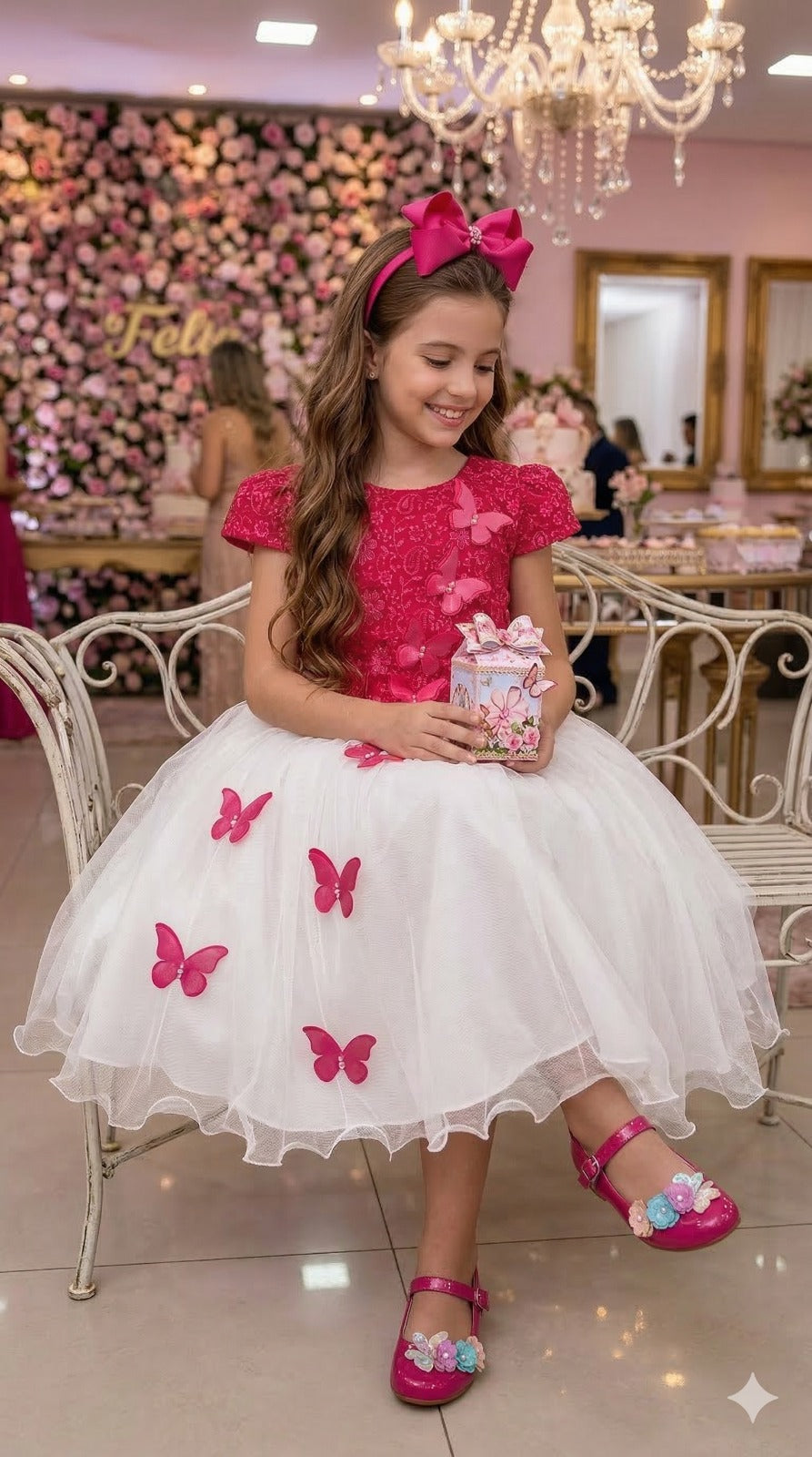 Vestido Juvenil - Midi Vila Lele Sabrina Pink e Off - Leveza e Elegância para Meninas | Bebeloo Kids