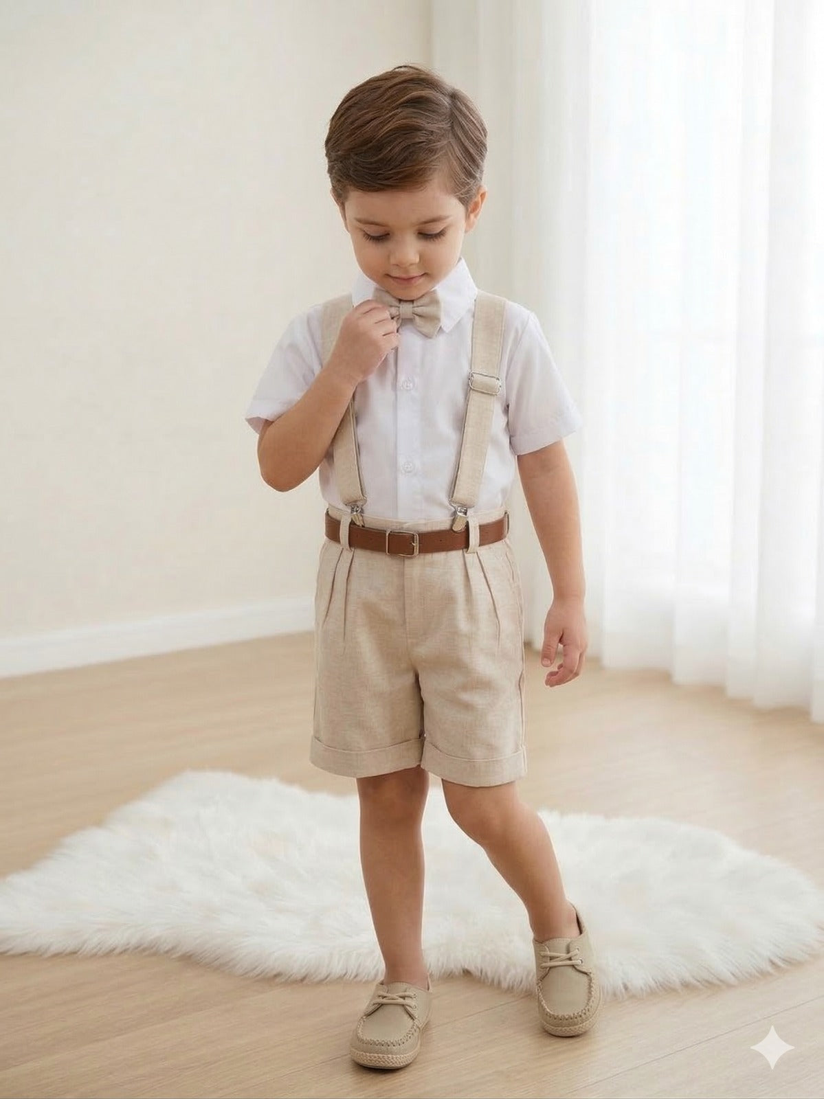 Conjunto Miss Cherry Social Linho Shorts Gustavo Modelo 2 - Estilo Delicado para o Dia a Dia | Bebeloo Kids