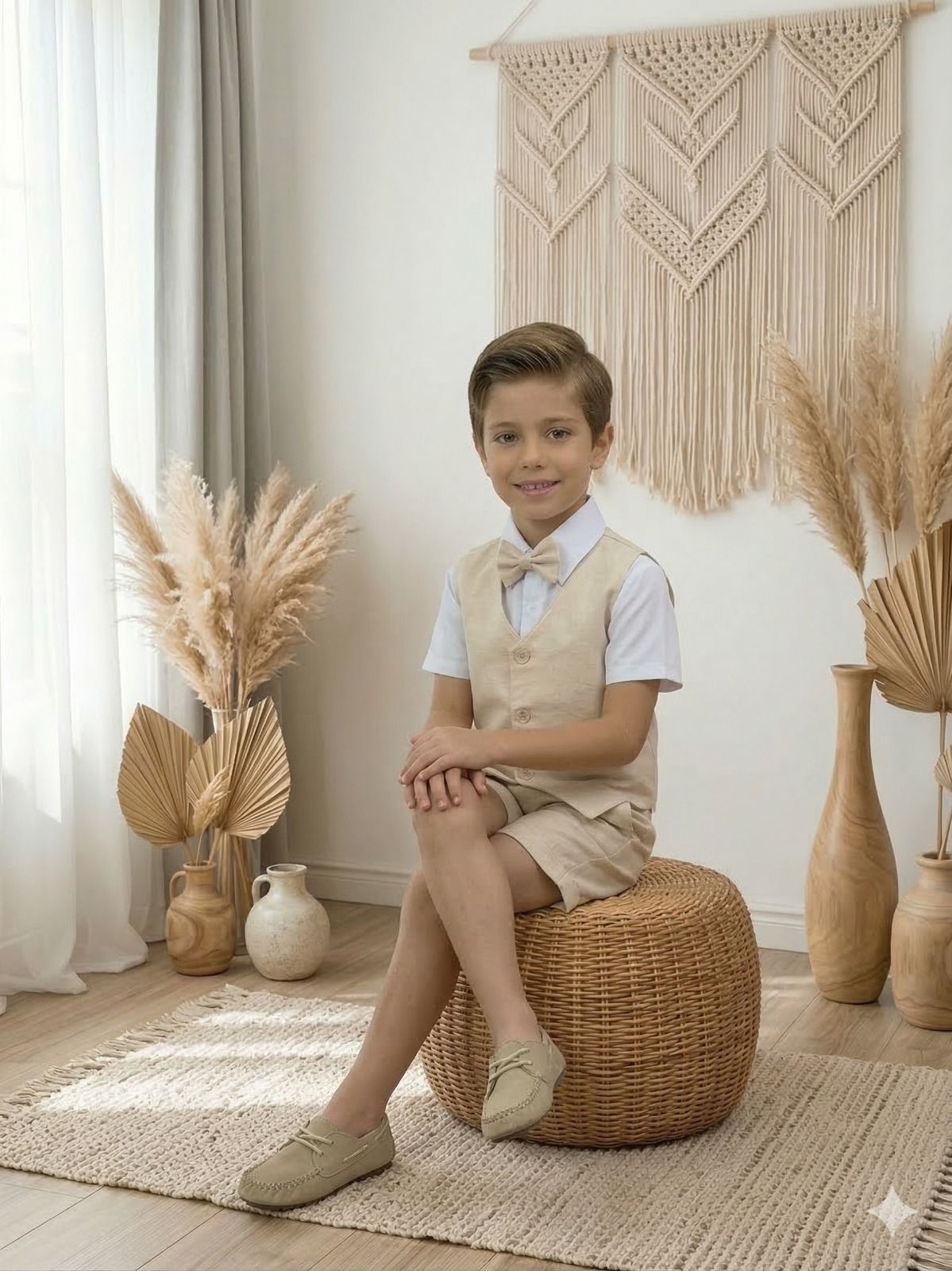 Conjunto Social Miss Cherry Leandro Colete Linho - Estilo Delicado para o Dia a Dia | Bebeloo Kids