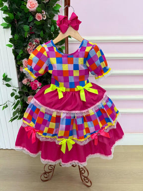 Vestido Junino Mimadine Luxo Amora - Leveza e Elegância para Meninas | Bebeloo Kids