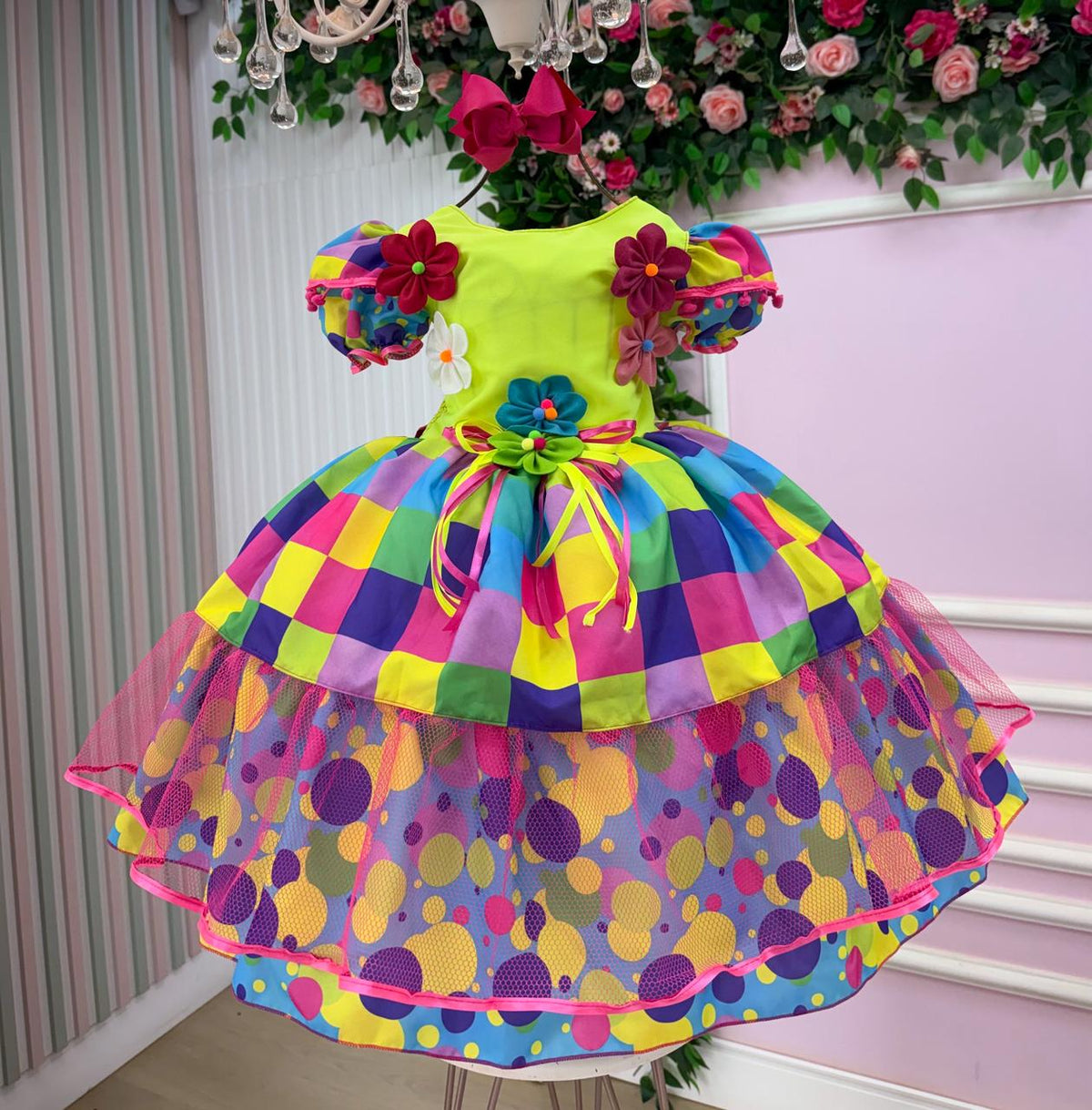 Vestido Marie Junino Luxo Arraia da Aquarela - Leveza e Elegância para Meninas | Bebeloo Kids