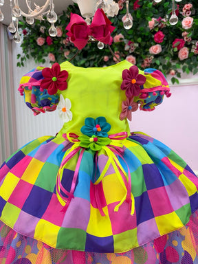 Vestido Marie Junino Luxo Arraia da Aquarela - Leveza e Elegância para Meninas | Bebeloo Kids