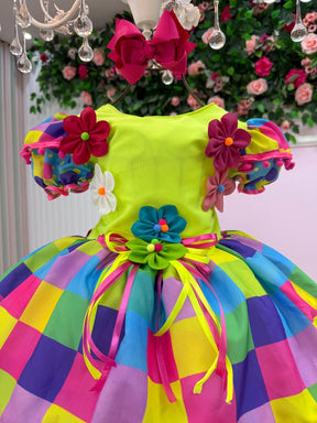 Vestido Marie Junino Luxo Arraia da Aquarela - Leveza e Elegância para Meninas | Bebeloo Kids