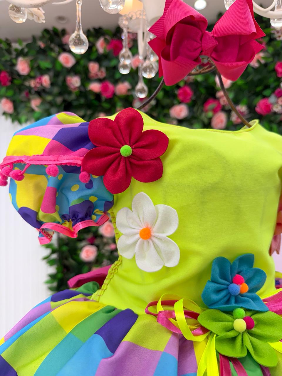 Vestido Marie Junino Luxo Arraia da Aquarela - Leveza e Elegância para Meninas | Bebeloo Kids