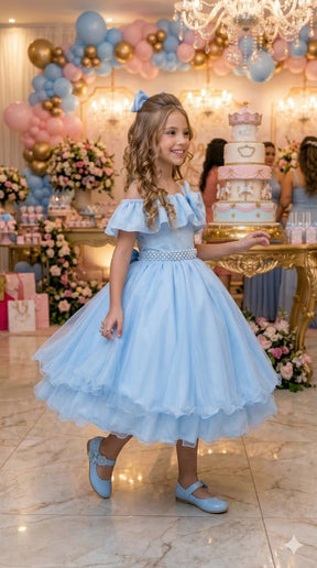 Vestido Bella Child Martina Azul Bebe - Leveza e Elegância para Meninas | Bebeloo Kids