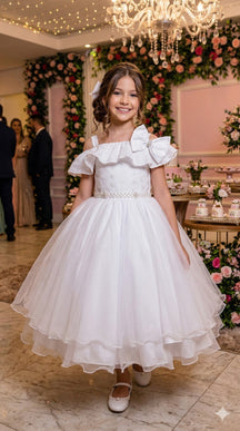 Vestido Bella Child Martina Branco - Leveza e Elegância para Meninas | Bebeloo Kids