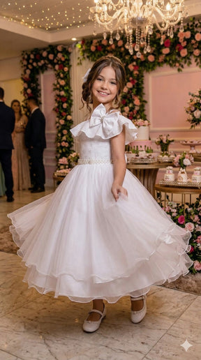 Vestido Bella Child Martina Branco - Leveza e Elegância para Meninas | Bebeloo Kids