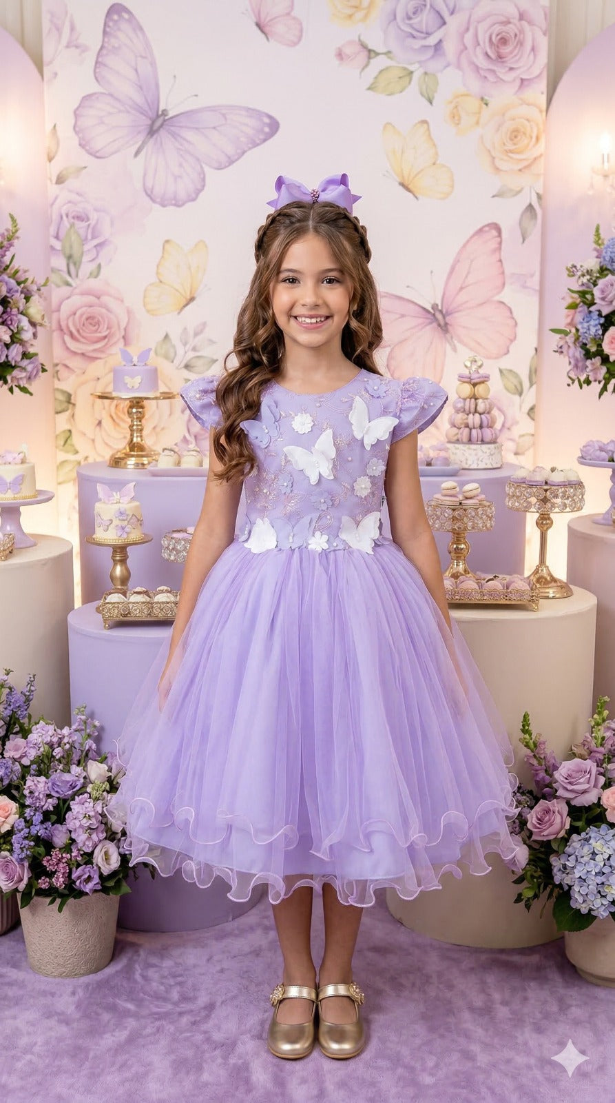 Vestido Marie Jardim Encantado Mel Lilás (VESTMRYKDSJRDENCTLILAS)