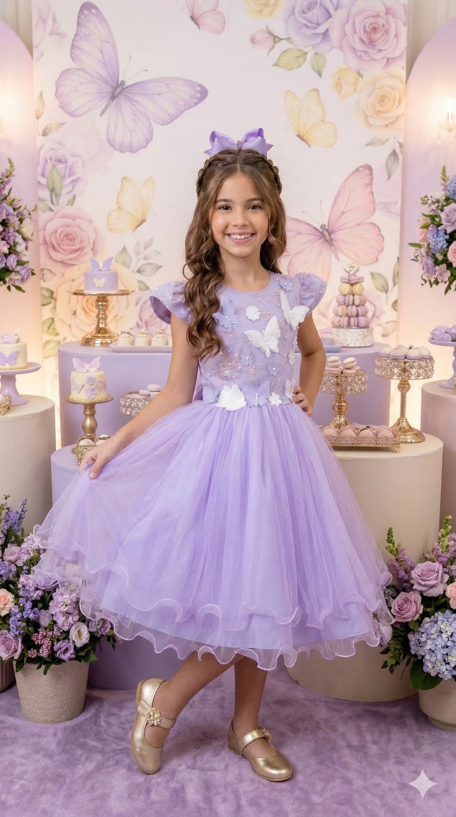 Vestido Marie Jardim Encantado Mel Lilás (VESTMRYKDSJRDENCTLILAS)