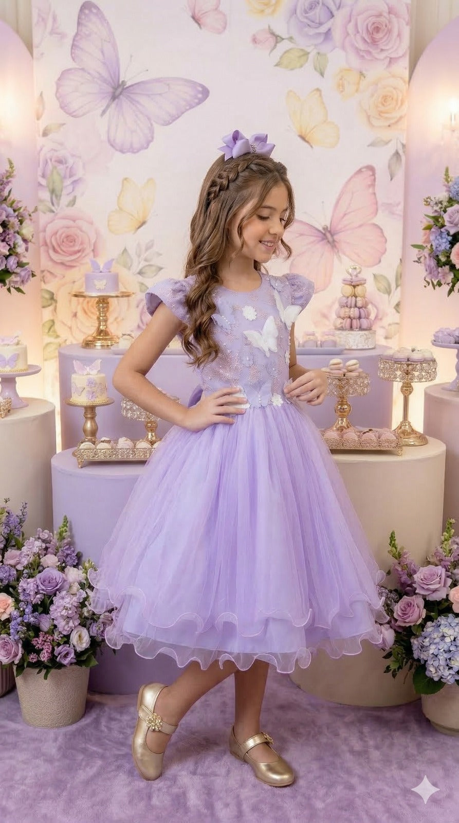 Vestido Marie Jardim Encantado Mel Lilás (VESTMRYKDSJRDENCTLILAS)