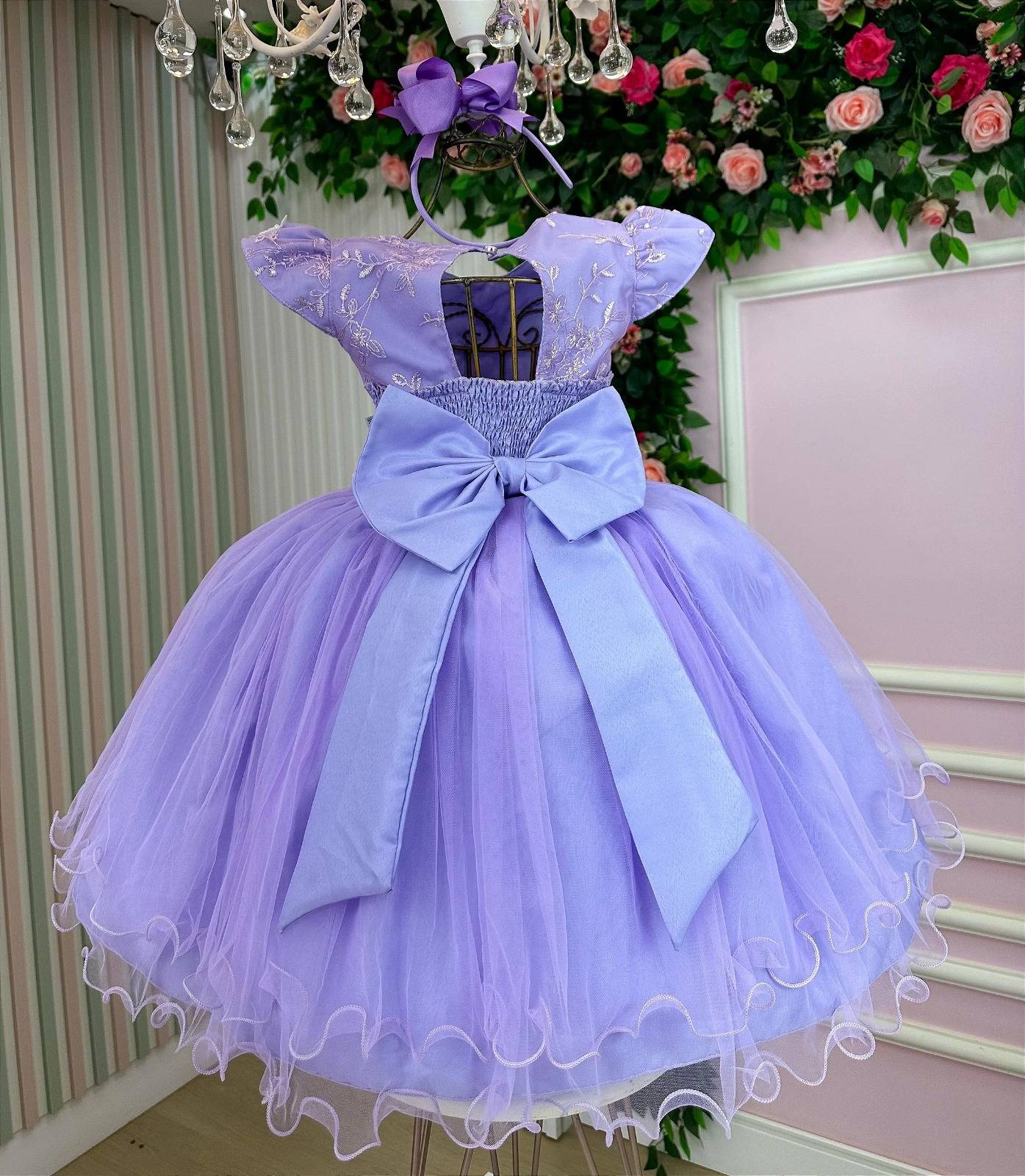 Vestido Marie Jardim Encantado Mel Lilás (VESTMRYKDSJRDENCTLILAS)