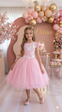 Vestido Marie Jardim Encantado Mel Rosa Bebe (VESTMRKDSJDMENCTROS)