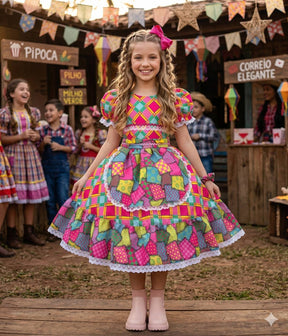 Vestido Mini Miss Junino Magia do Sertão - Leveza e Elegância para Meninas | Bebeloo Kids