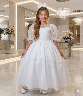 Vestido Bella Child Longo Eva Branco - Leveza e Elegância para Meninas | Bebeloo Kids