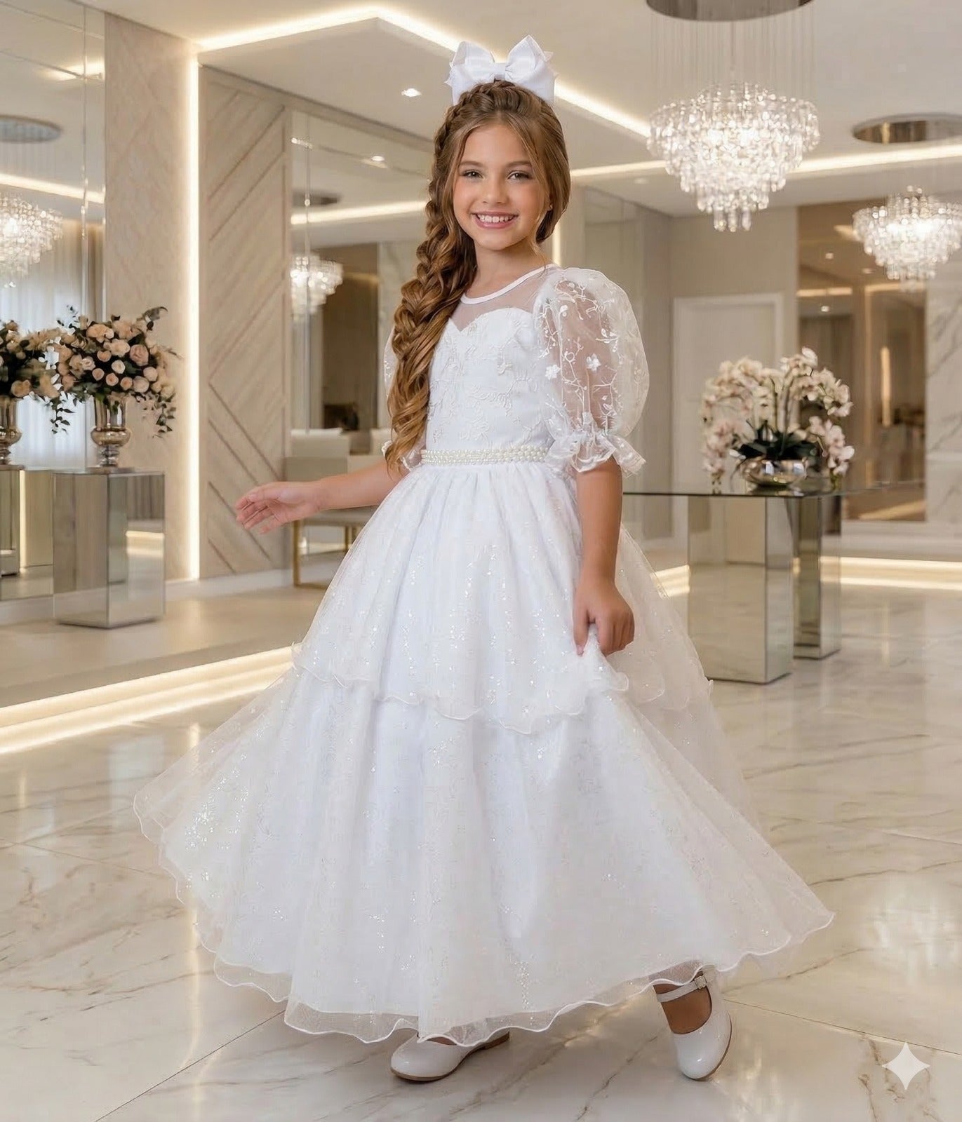 Vestido Bella Child Longo Eva Branco - Leveza e Elegância para Meninas | Bebeloo Kids