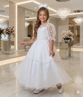 Vestido Bella Child Longo Eva Branco - Leveza e Elegância para Meninas | Bebeloo Kids