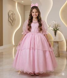 Vestido Bella Child Longo Eva Rosa Bebe - Leveza e Elegância para Meninas | Bebeloo Kids