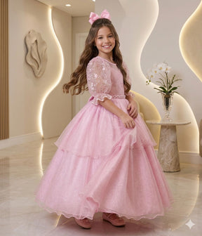 Vestido Bella Child Longo Eva Rosa Bebe - Leveza e Elegância para Meninas | Bebeloo Kids