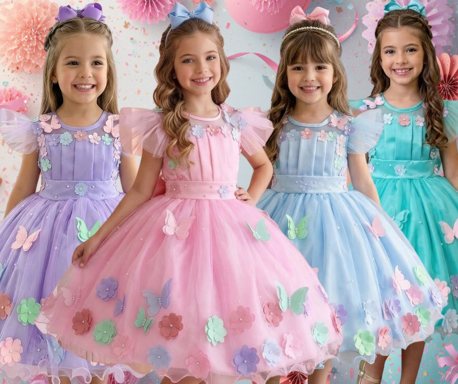 Vestido Marie Jardim Encantado Isis Luxinho + Saiote - Leveza e Elegância para Meninas | Bebeloo Kids