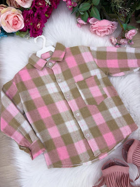 Camisa Flanelada Xadrez Junina Taylor Rosa - Elegância e Conforto para os Pequenos | Bebeloo Kids
