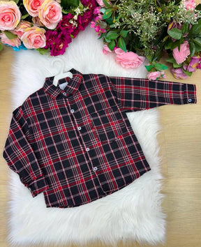 Camisa Flanelado Xadrez Junina Bento Preto - Elegância e Conforto para os Pequenos | Bebeloo Kids