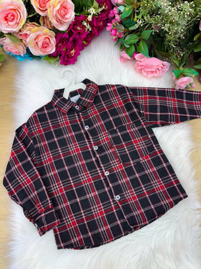 Camisa Flanelado Xadrez Junina Bento Preto - Elegância e Conforto para os Pequenos | Bebeloo Kids