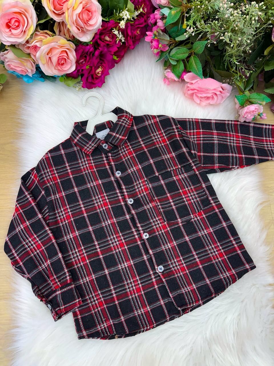 Camisa Flanelado Xadrez Junina Bento Preto - Elegância e Conforto para os Pequenos | Bebeloo Kids
