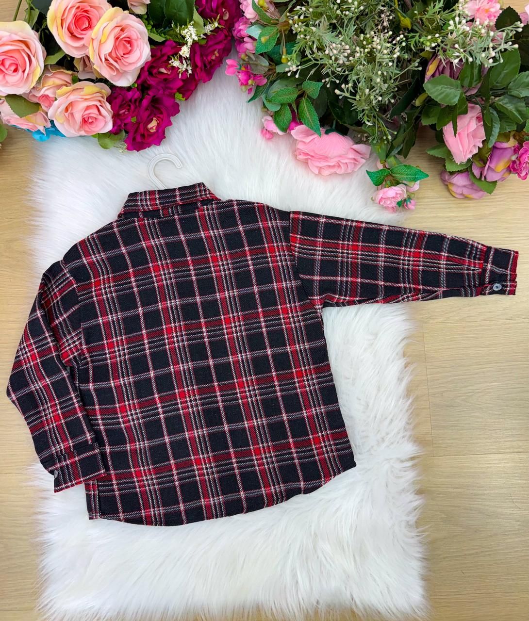 Camisa Flanelado Xadrez Junina Bento Preto - Elegância e Conforto para os Pequenos | Bebeloo Kids