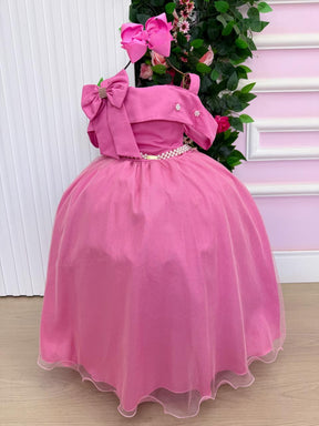 Vestido Banana Club Longo Doce Elegancia Rosa Chiclete - Leveza e Elegância para Meninas | Bebeloo Kids