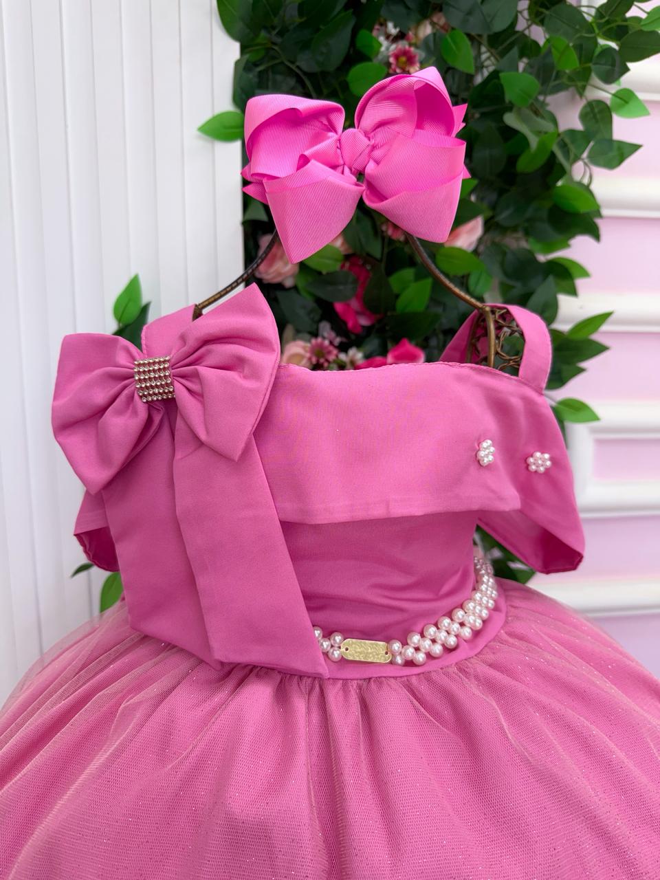 Vestido Banana Club Longo Doce Elegancia Rosa Chiclete - Leveza e Elegância para Meninas | Bebeloo Kids