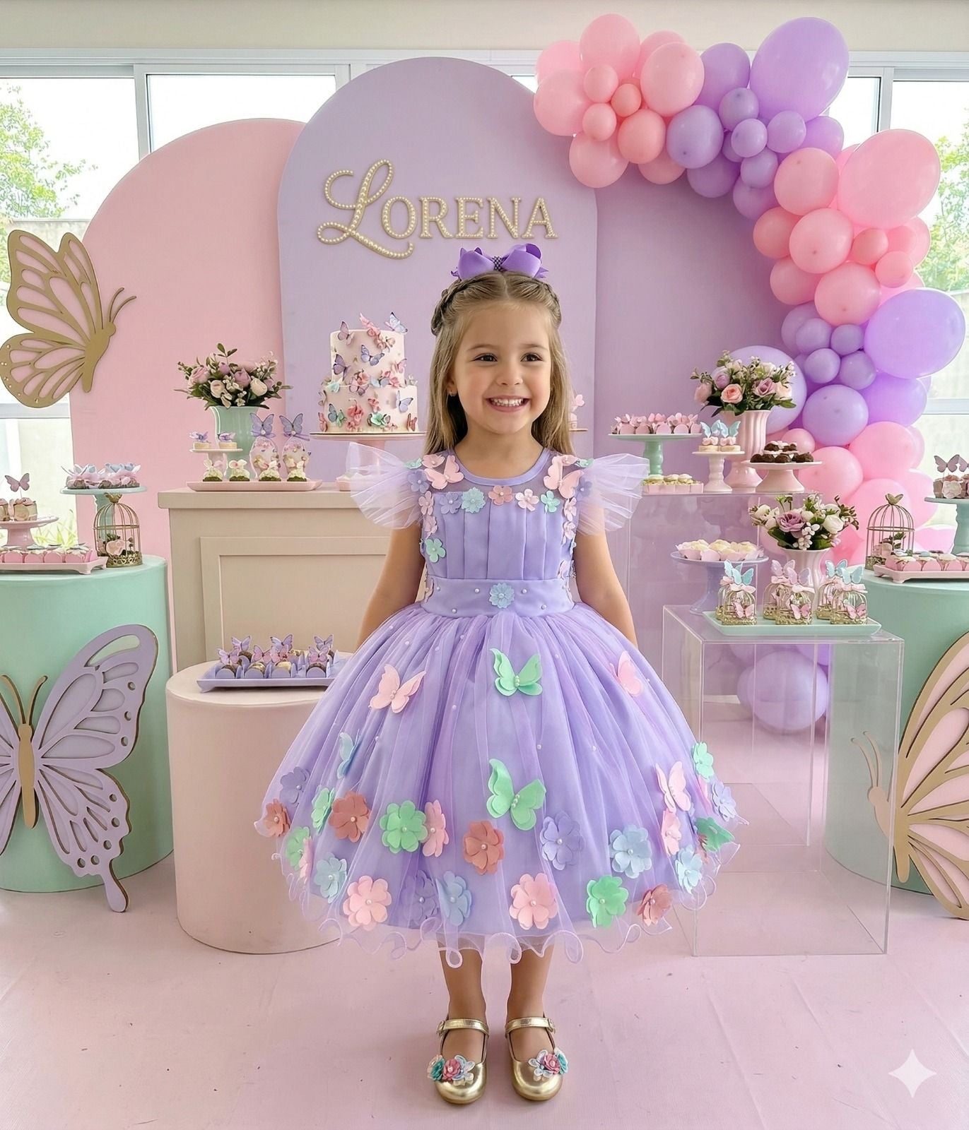 Vestido Marie Jardim Encantado Isis Luxinho Lilas - Leveza e Elegância para Meninas | Bebeloo Kids