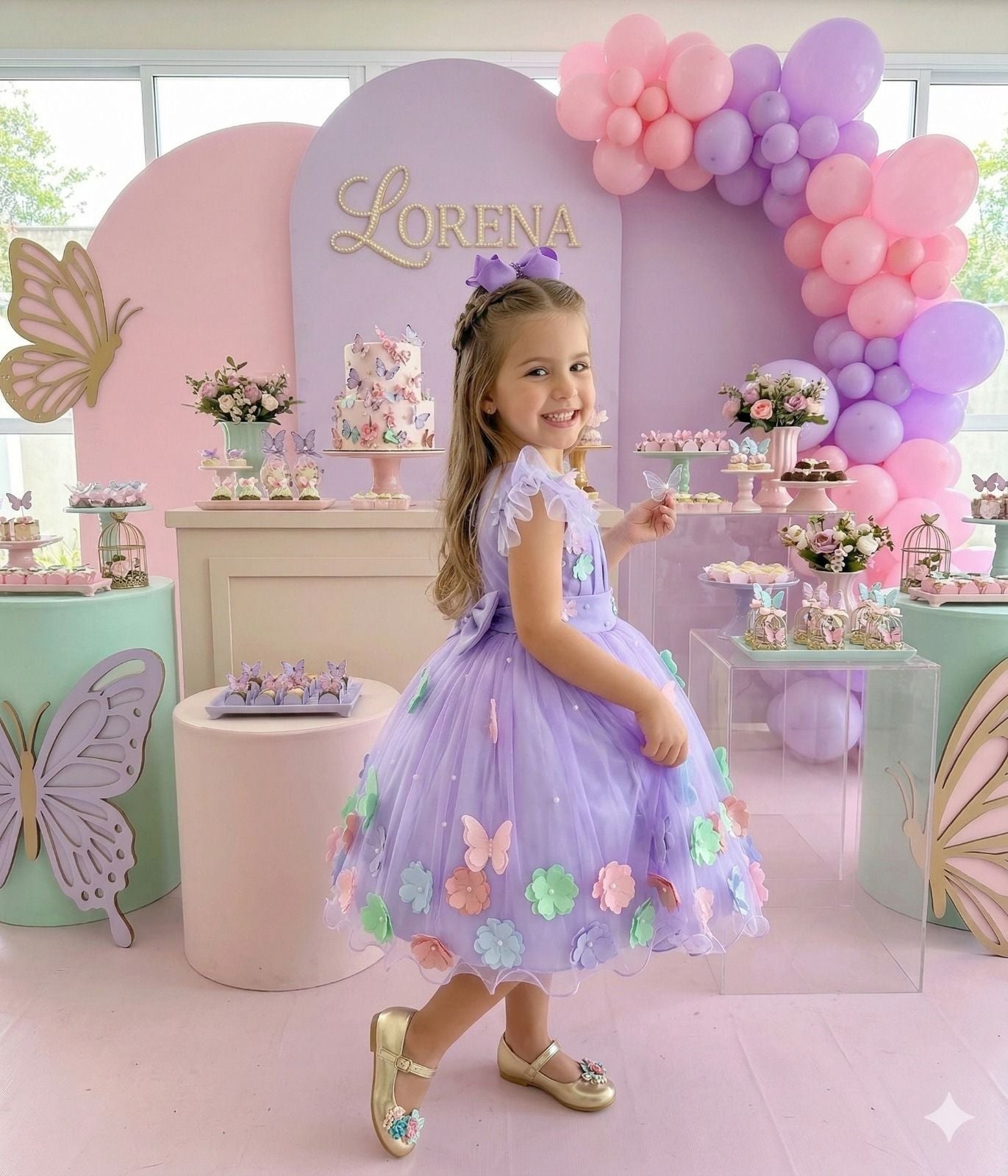 Vestido Marie Jardim Encantado Isis Luxinho Lilas - Leveza e Elegância para Meninas | Bebeloo Kids