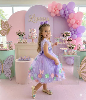 Vestido Marie Jardim Encantado Isis Luxinho Lilas - Leveza e Elegância para Meninas | Bebeloo Kids
