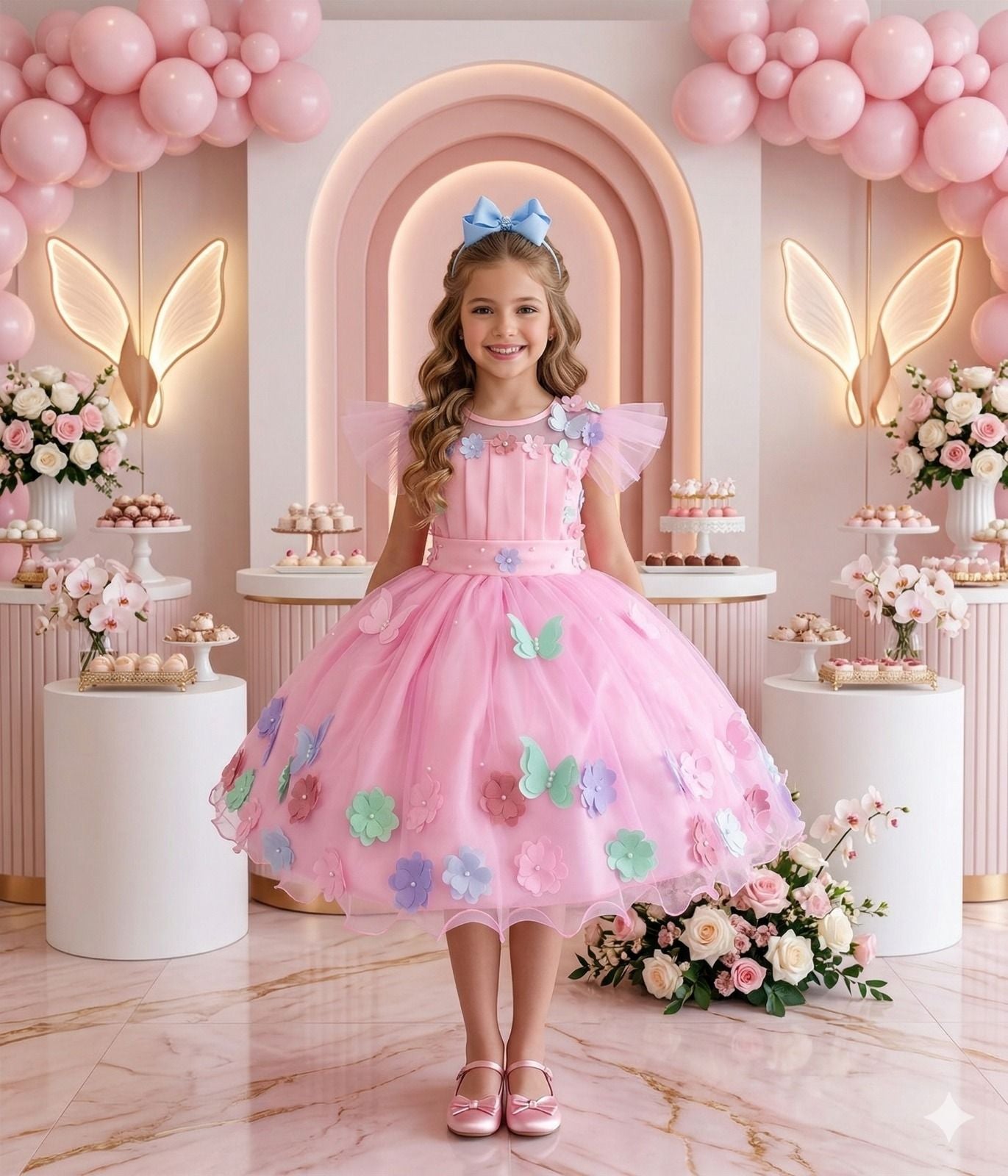 Vestido Marie Jardim Encantado Isis Luxinho Rosa - Leveza e Elegância para Meninas | Bebeloo Kids