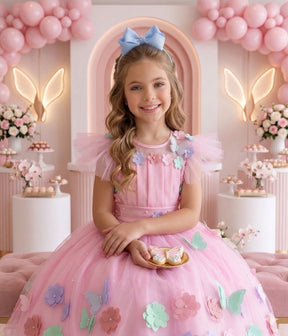 Vestido Marie Jardim Encantado Isis Luxinho Rosa - Leveza e Elegância para Meninas | Bebeloo Kids