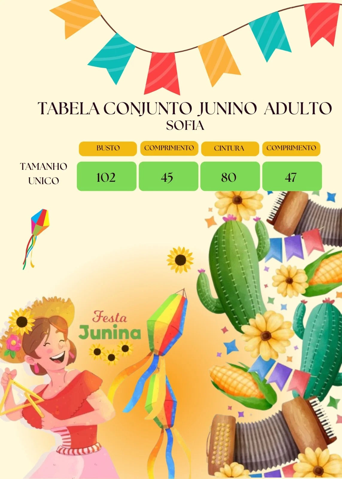 Conjunto Banana Club Junino Luxo Adulto Sofia Rosa - Estilo Delicado para o Dia a Dia | Bebeloo Kids
