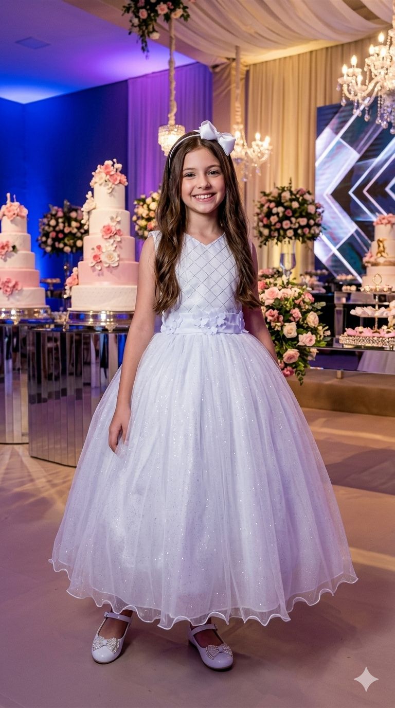 Vestido Marie Longo Olivia Branco - Leveza e Elegância para Meninas | Bebeloo Kids