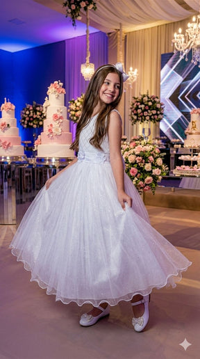 Vestido Marie Longo Olivia Branco - Leveza e Elegância para Meninas | Bebeloo Kids
