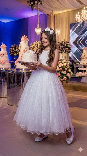 Vestido Marie Longo Olivia Branco - Leveza e Elegância para Meninas | Bebeloo Kids