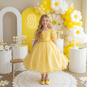 Vestido Bella Child Laize Amarelo - Leveza e Elegância para Meninas | Bebeloo Kids