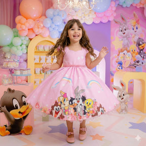 Vestido Ysa Kids Looney Tunes Baby Rosa - Leveza e Elegância para Meninas | Bebeloo Kids