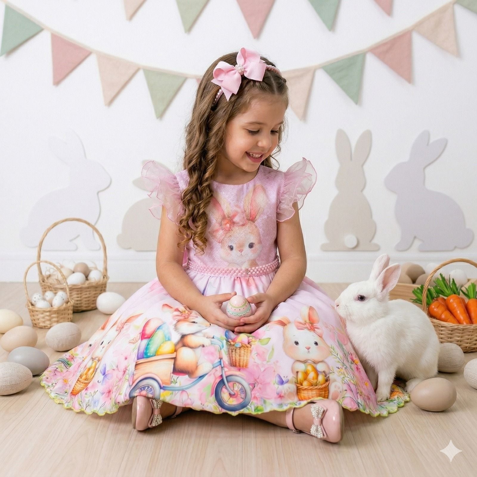 Vestido Marie Coelhinho Rosa Bebe - Leveza e Elegância para Meninas | Bebeloo Kids