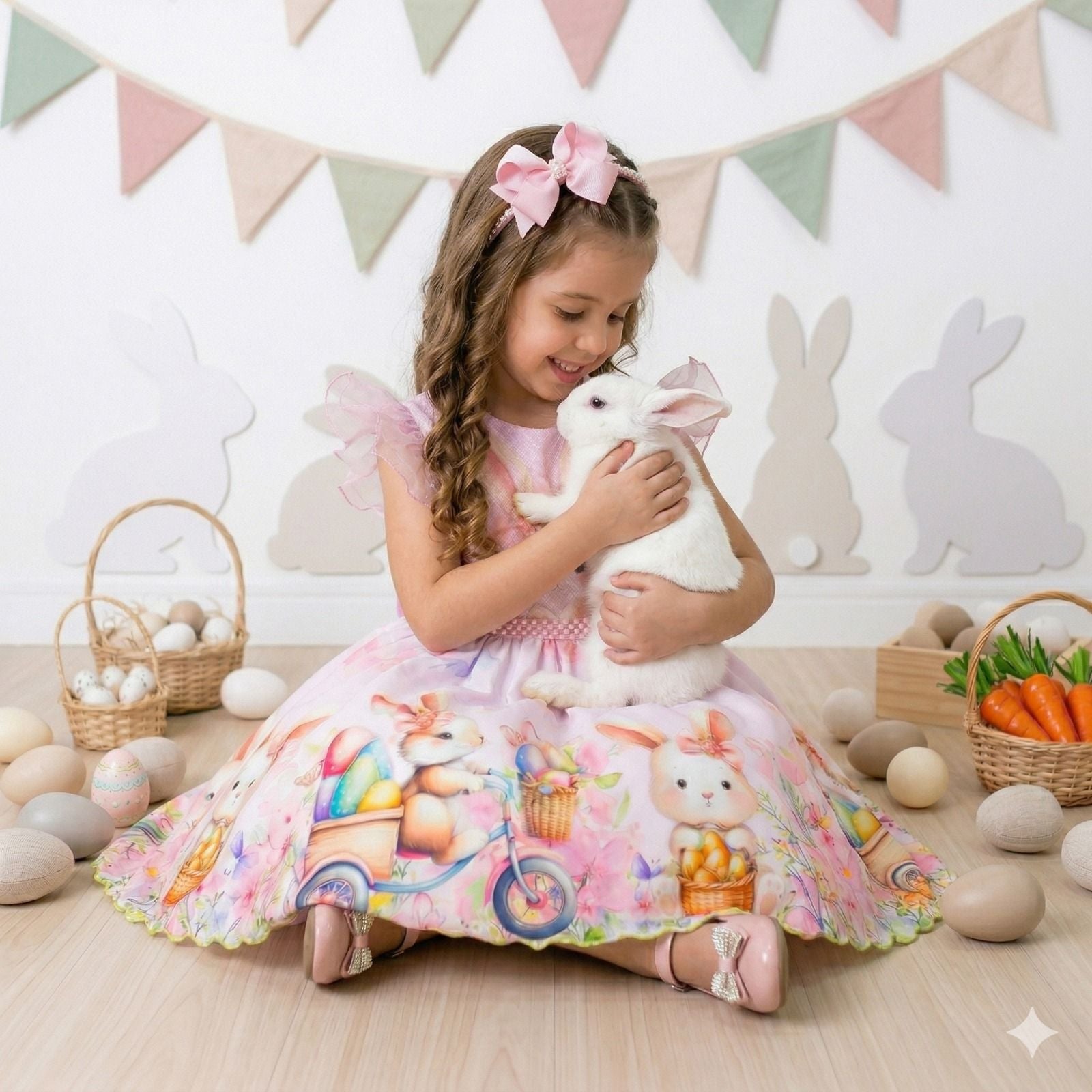 Vestido Marie Coelhinho Rosa Bebe - Leveza e Elegância para Meninas | Bebeloo Kids