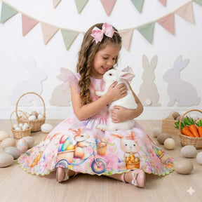 Vestido Marie Coelhinho Rosa Bebe - Leveza e Elegância para Meninas | Bebeloo Kids
