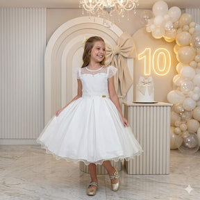 Vestido Mini Miss Isabela Off - Leveza e Elegância para Meninas | Bebeloo Kids