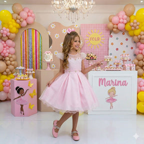 Vestido Mini Miss Isabela Rosa - Leveza e Elegância para Meninas | Bebeloo Kids