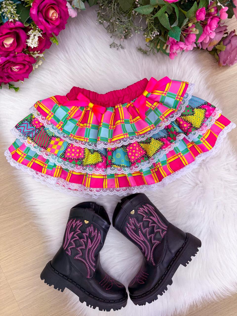 Saia Mini Miss Junino Magia do Sertão - Delicadeza e Feminilidade para Meninas | Bebeloo Kids