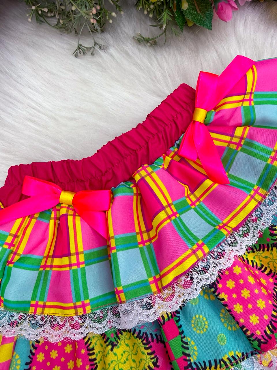 Saia Mini Miss Junino Magia do Sertão - Delicadeza e Feminilidade para Meninas | Bebeloo Kids