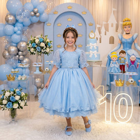 Vestido Bella Child Laize Azul Bebe - Leveza e Elegância para Meninas | Bebeloo Kids