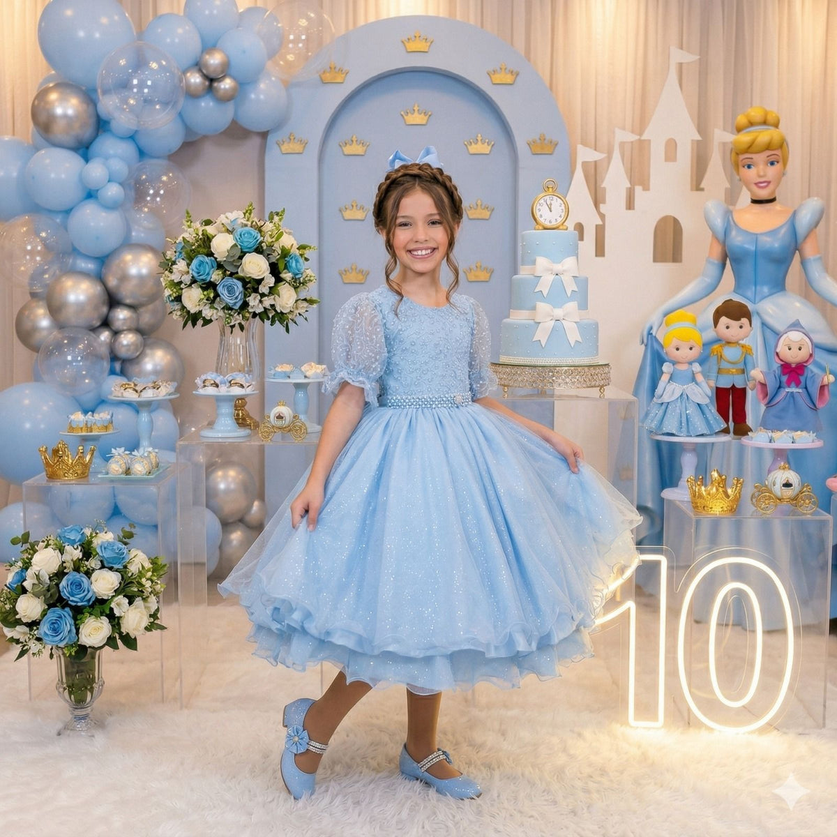 Vestido Bella Child Laize Azul Bebe - Leveza e Elegância para Meninas | Bebeloo Kids